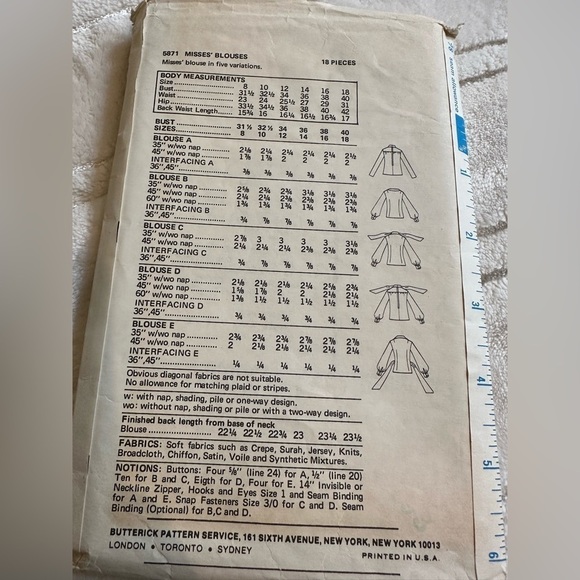 Vintage Butterick and McCall’s patterns - dresses and blouses - size 8 - Picture 9 of 9